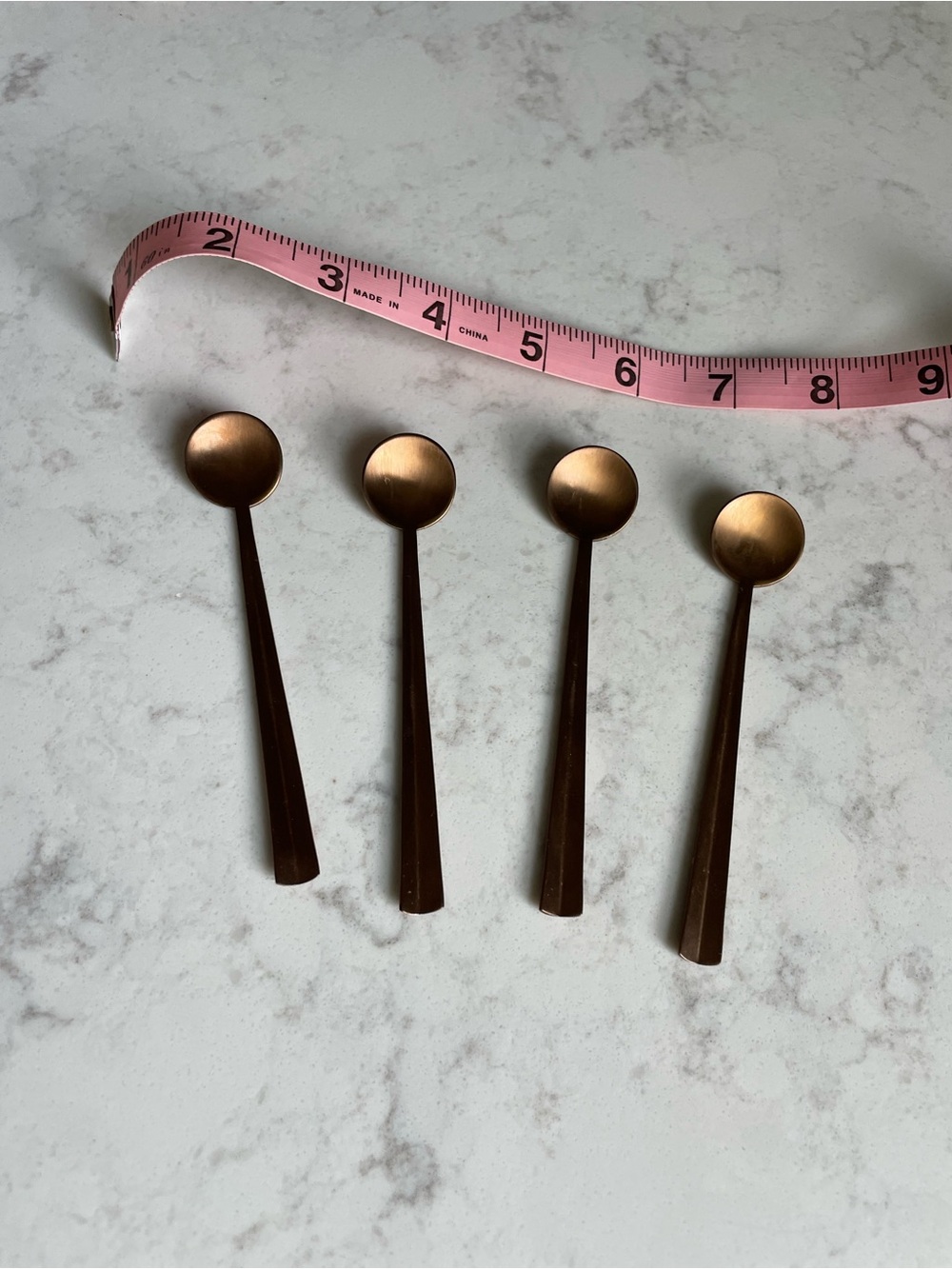 Copper Tone Stainless Steel Demitasse Spoon Set - 4 Pack